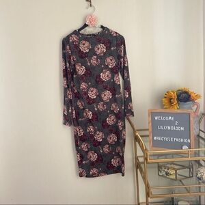 Tunic Dress floral with Long Sleeves/ stretchy